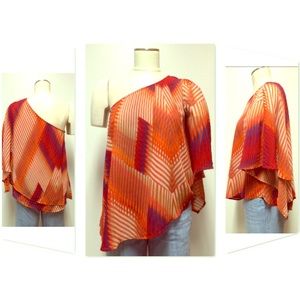Multi color one shoulder blouse -Jessica Simpson